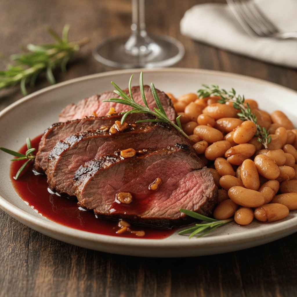 Roast Beef with Red Wine Sauce (High-Protein)