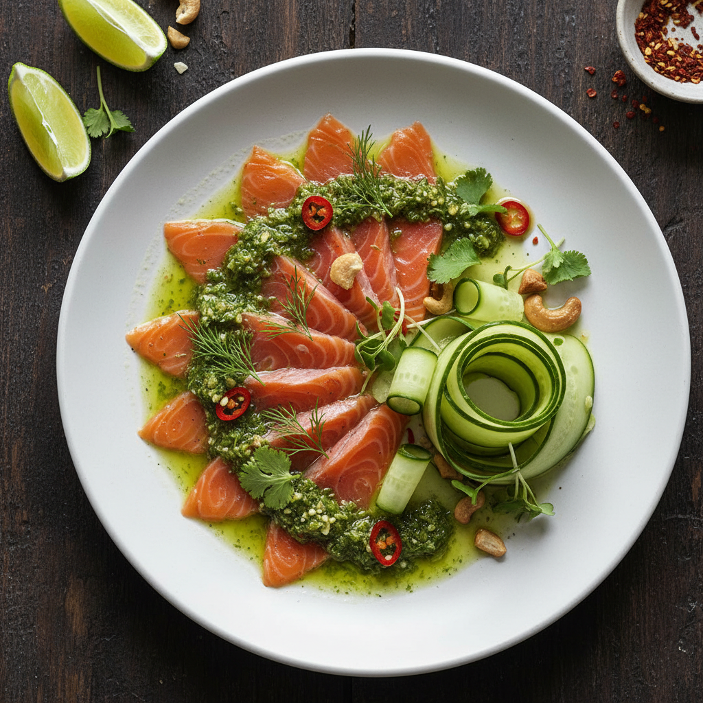 Gravlax with Nam Jim and Cucumber