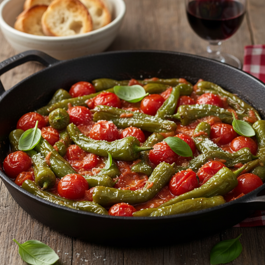 Friggitelli in Padella con Pomodorini Napoletani