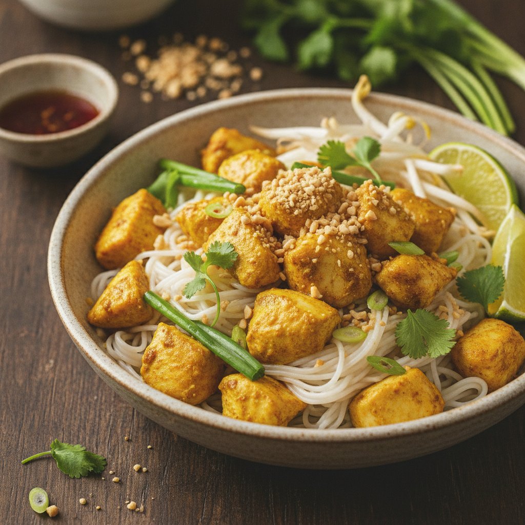 Turmeric Chicken With Noodles