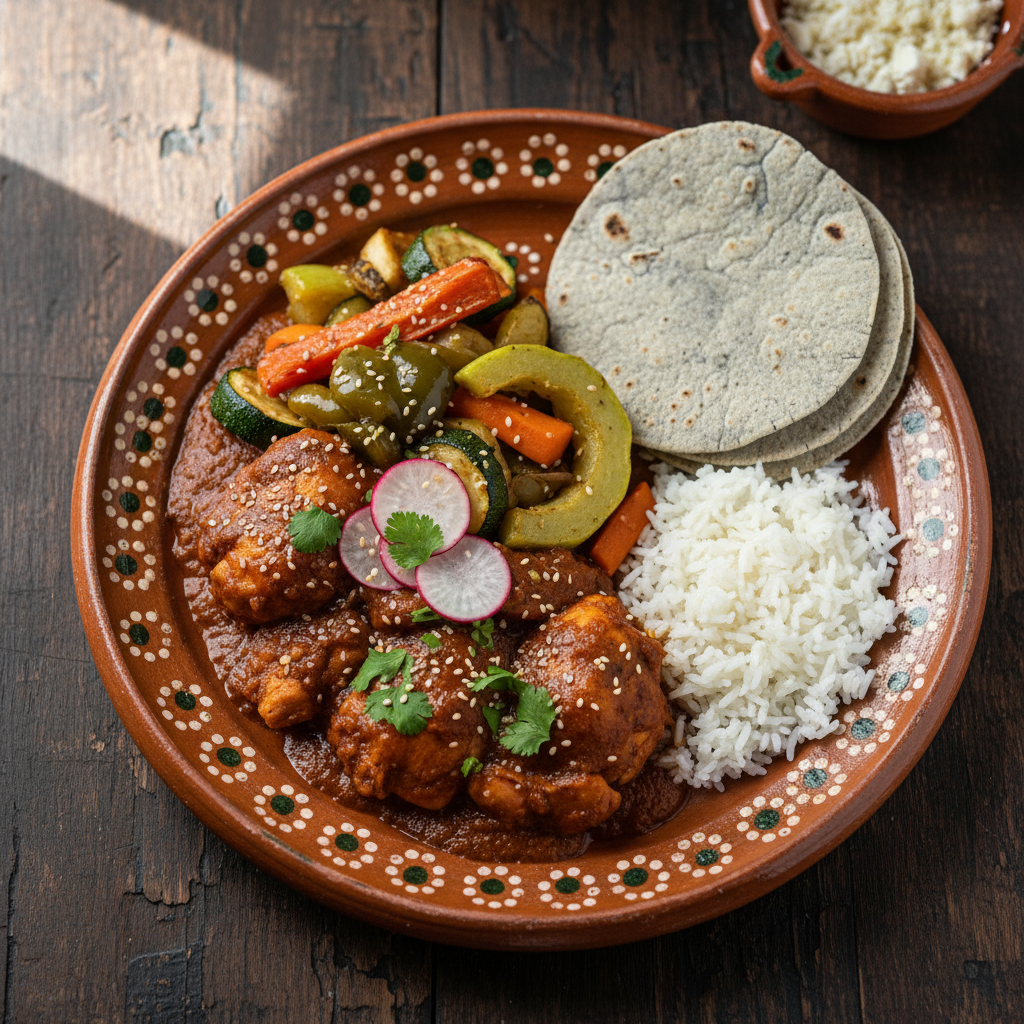 Mole Coloradito con Verduras