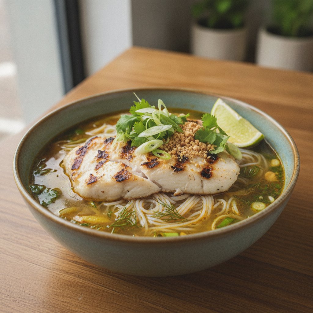 Grilled Fish and Rice Vermicelli Soup