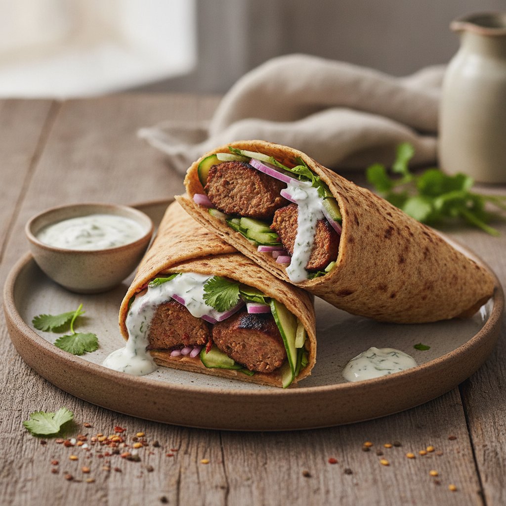 Spiced Lamb Skewer Wrap (Keto)