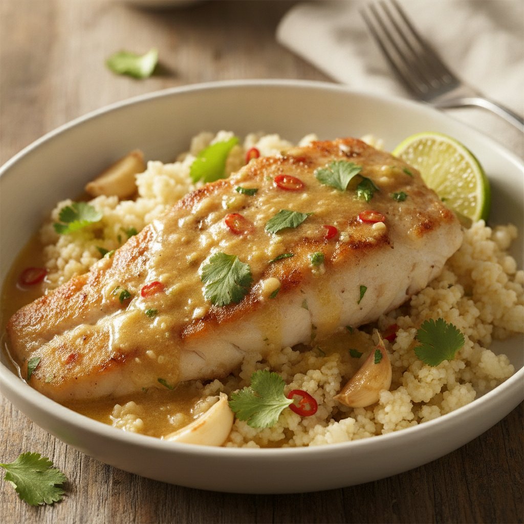 Skillet Fish Fillet in Garlic Sauce (Keto)
