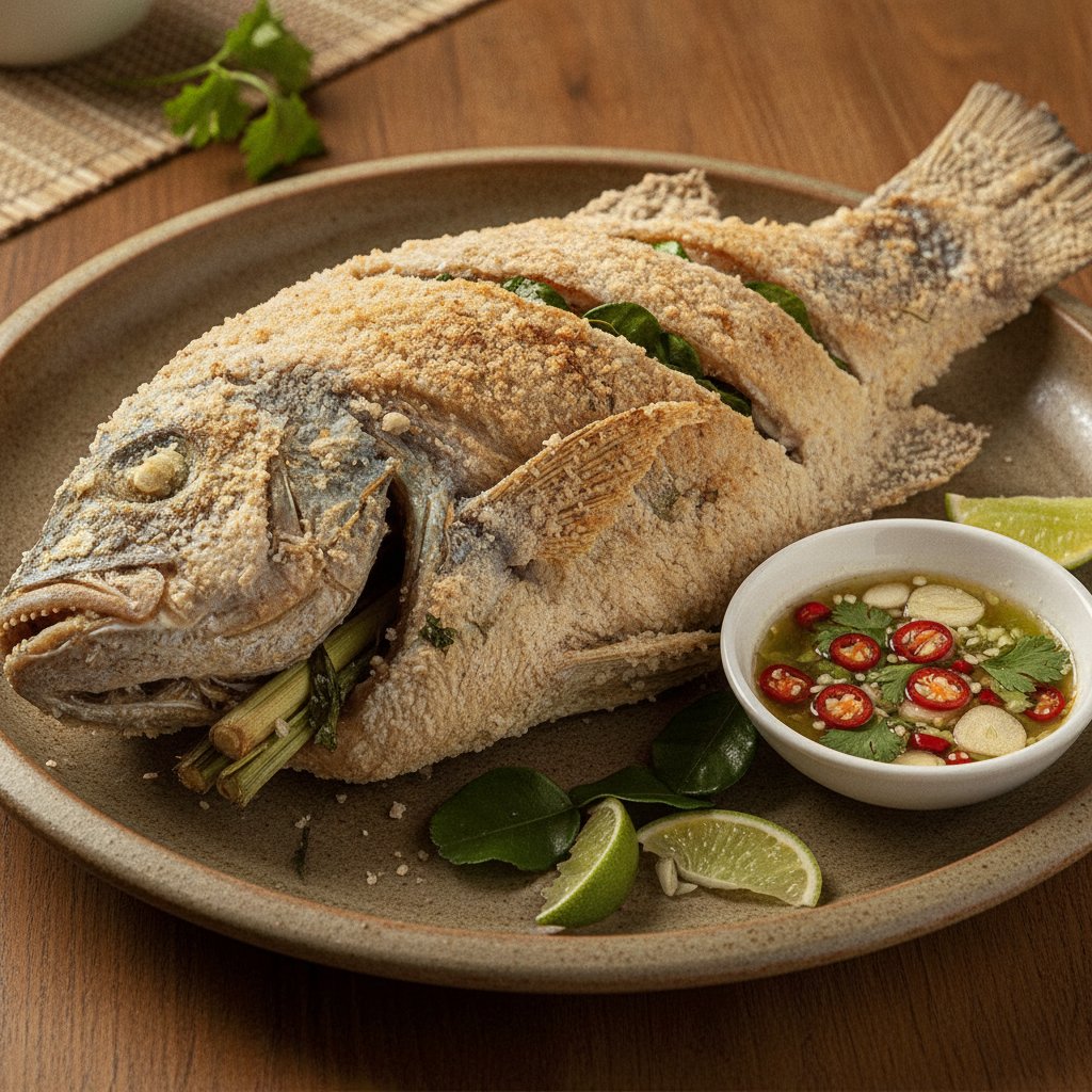 Grilled Whole Fish with Salt Crust (Low-Calorie)