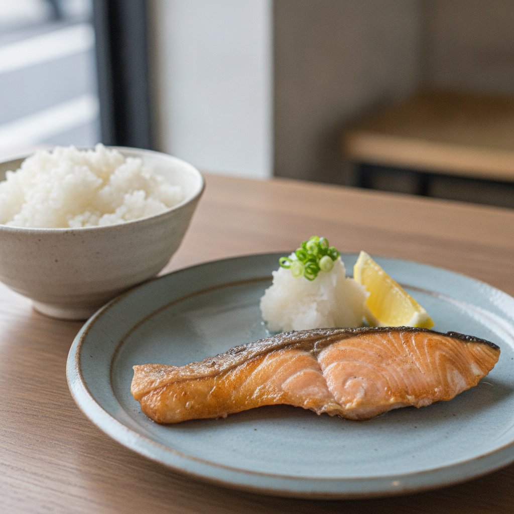Grilled Salted Salmon (Low-Chol)