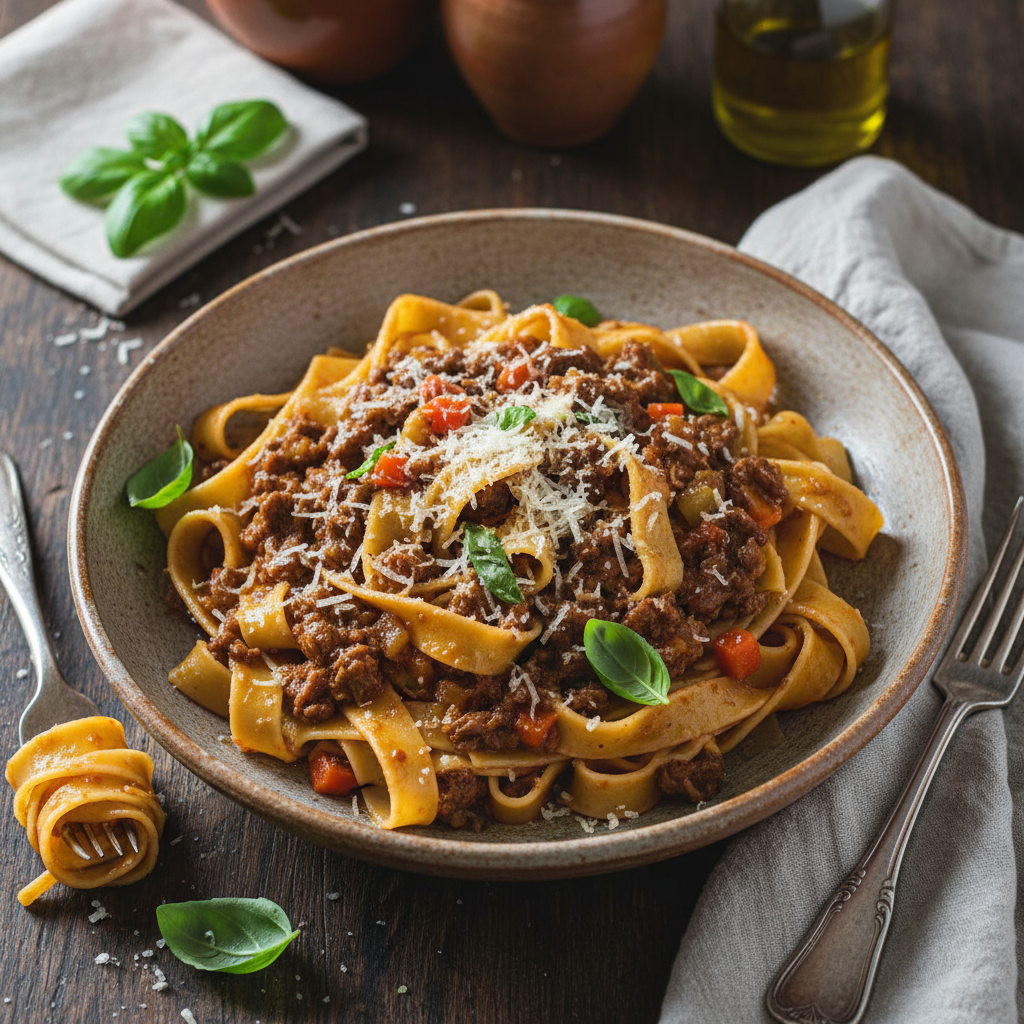 Tuscan Beef Ragù with Wide Noodles — Pappardelle al Ragù Toscano
