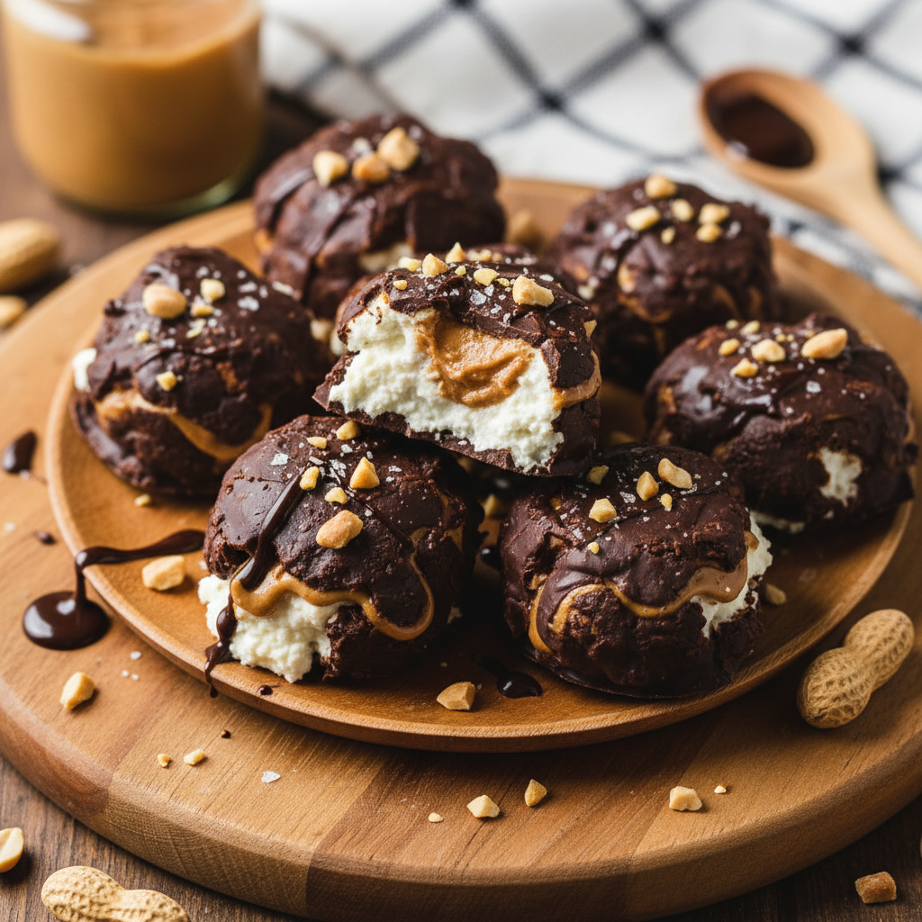 Cottage Cheese Chocolate Peanut Butter Bites
