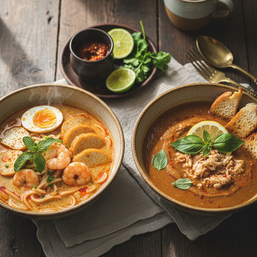 Spiced Coconut Crab Soup — Laksa and Tamarind Crab Bisque