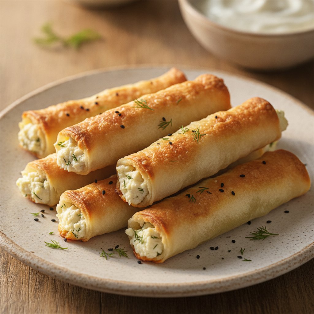 Baked Cheese Pastry Rolls (Low-Calorie)