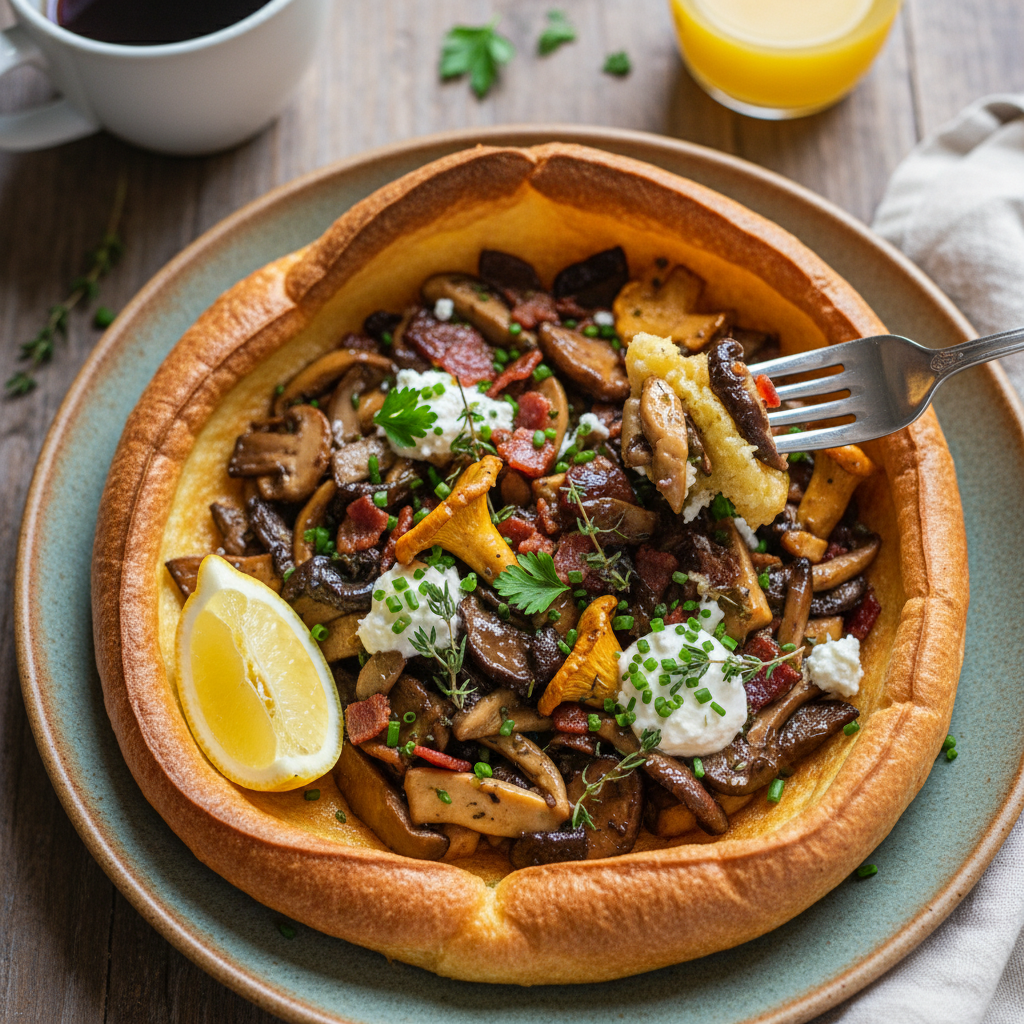 Oregon Mushroom Dutch Baby Brunch Plate