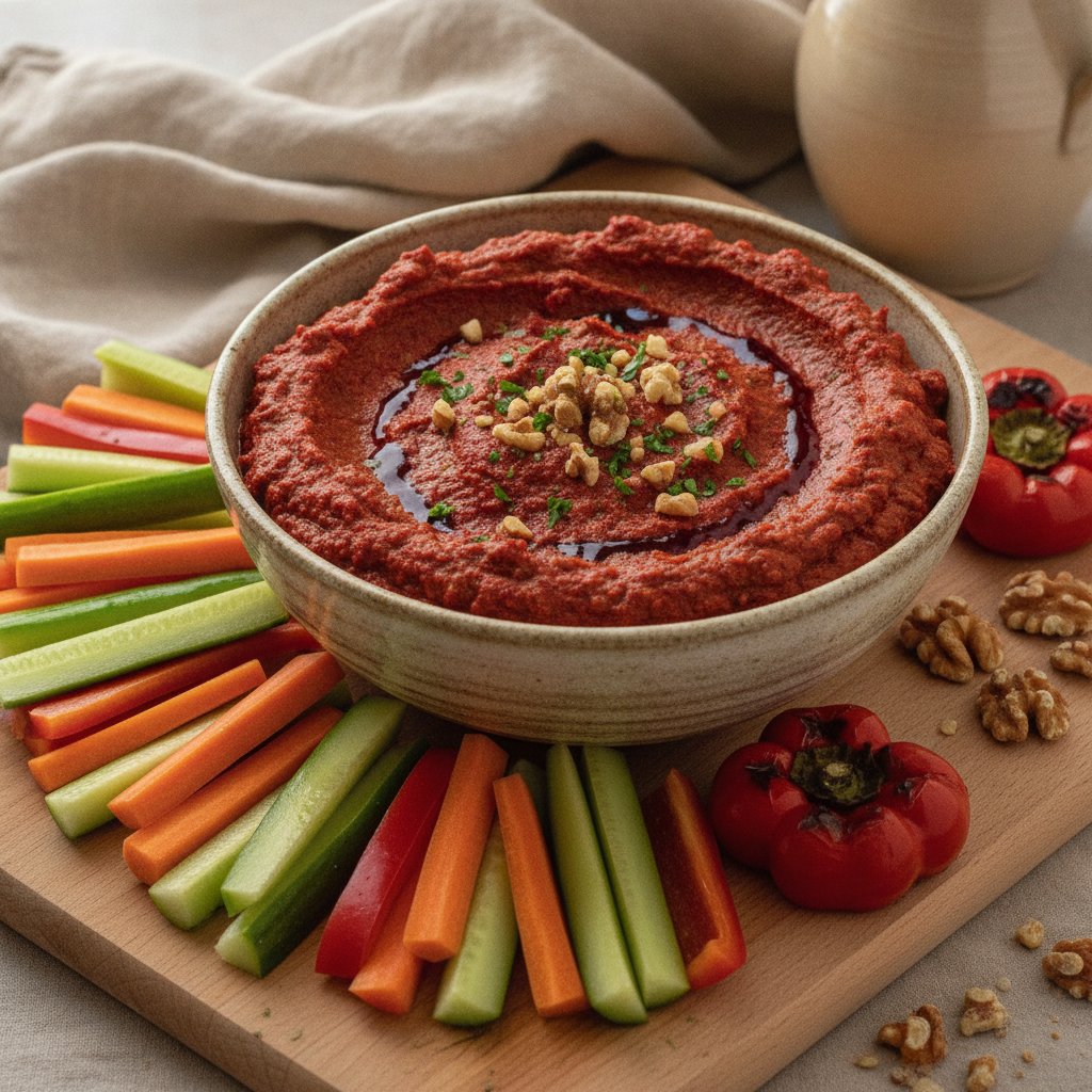 Red Pepper Walnut Dip (Low-Calorie)