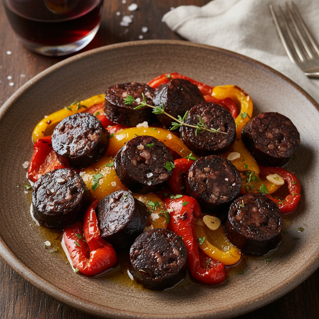 Morcilla with Roasted Peppers