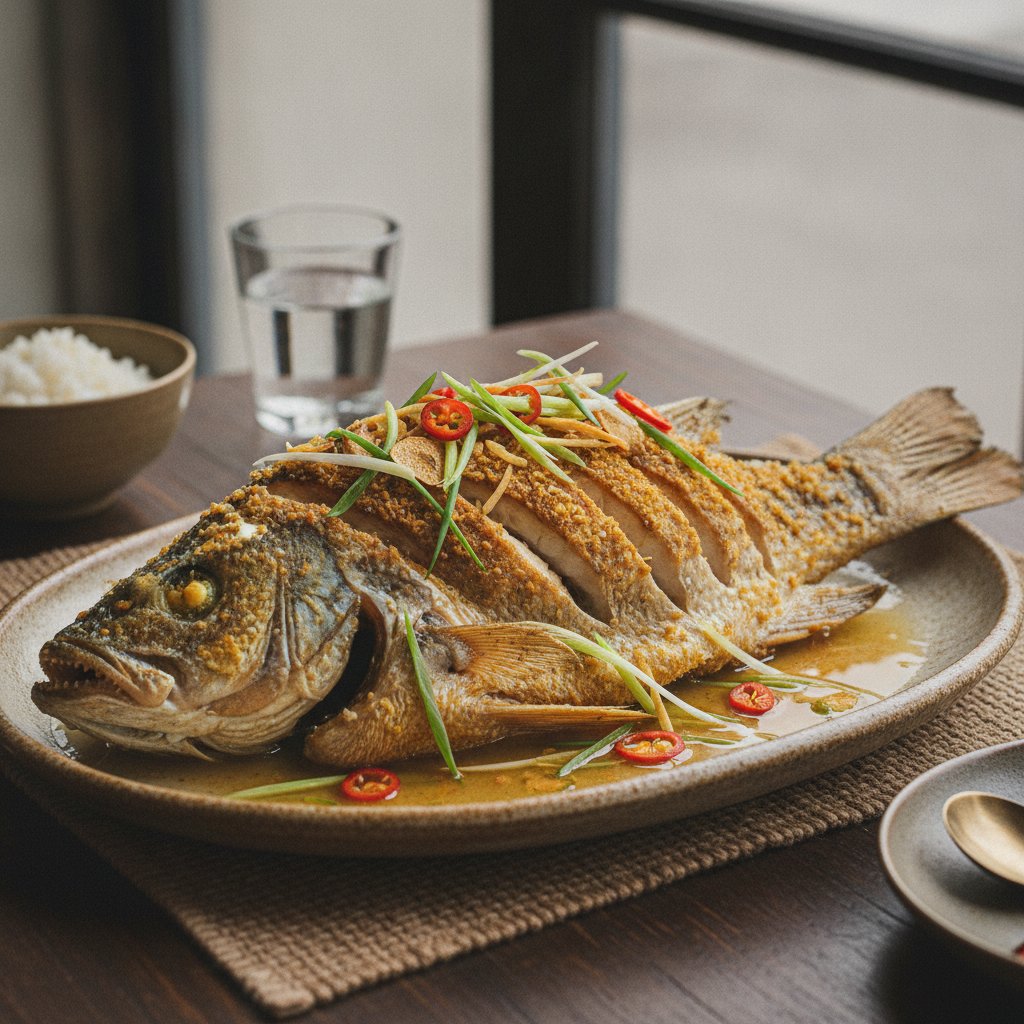 Crispy Whole Fried Fish (Low-Calorie)