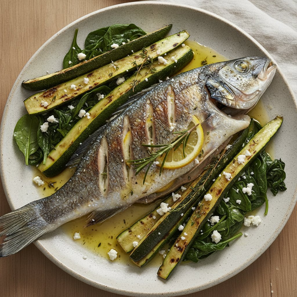 Grilled Whole Sea Bass (Keto)
