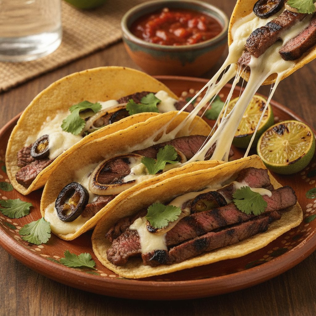 Grilled Beef and Cheese Tacos
