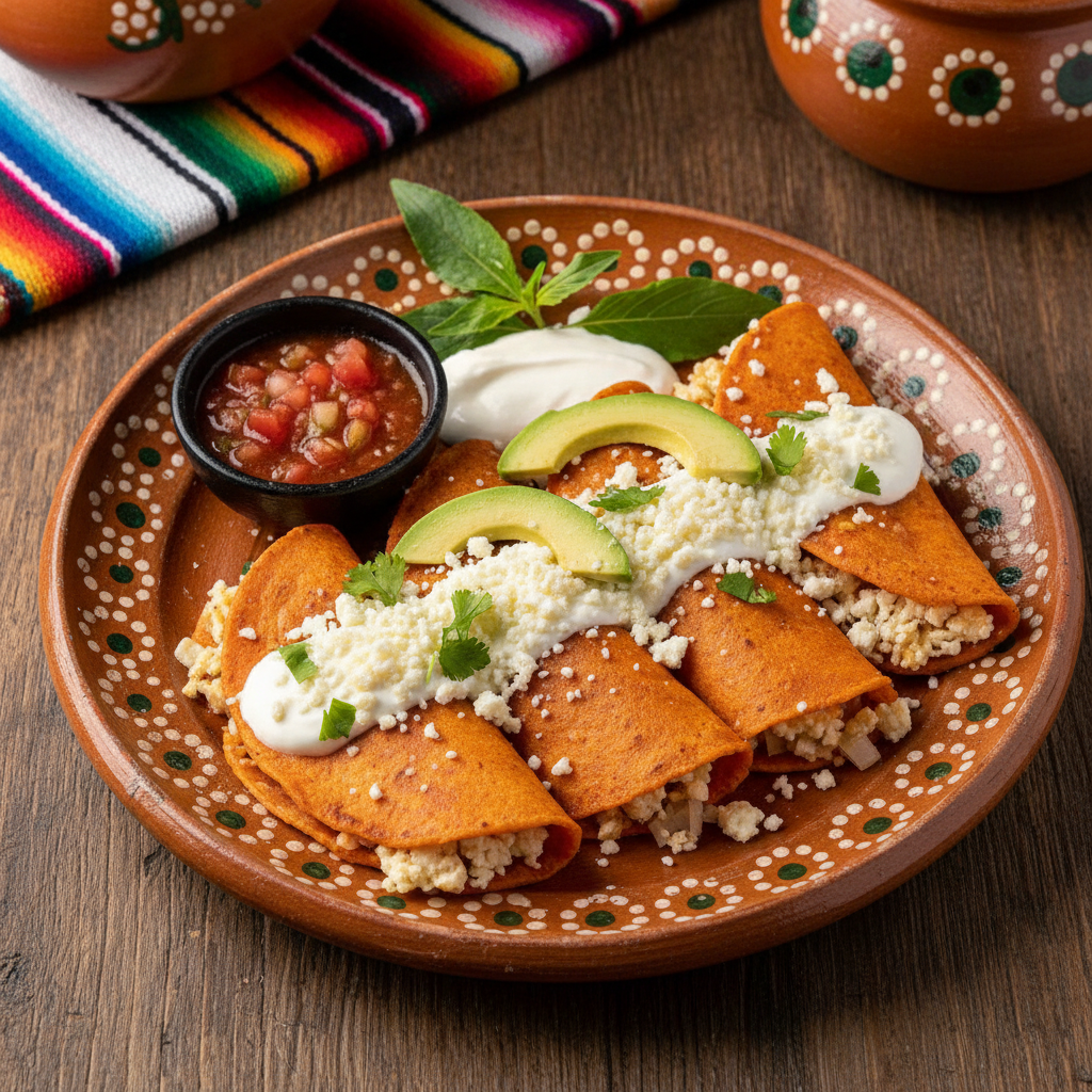 Crispy Cheese Enchiladas with Guajillo — Enchiladas Potosinas