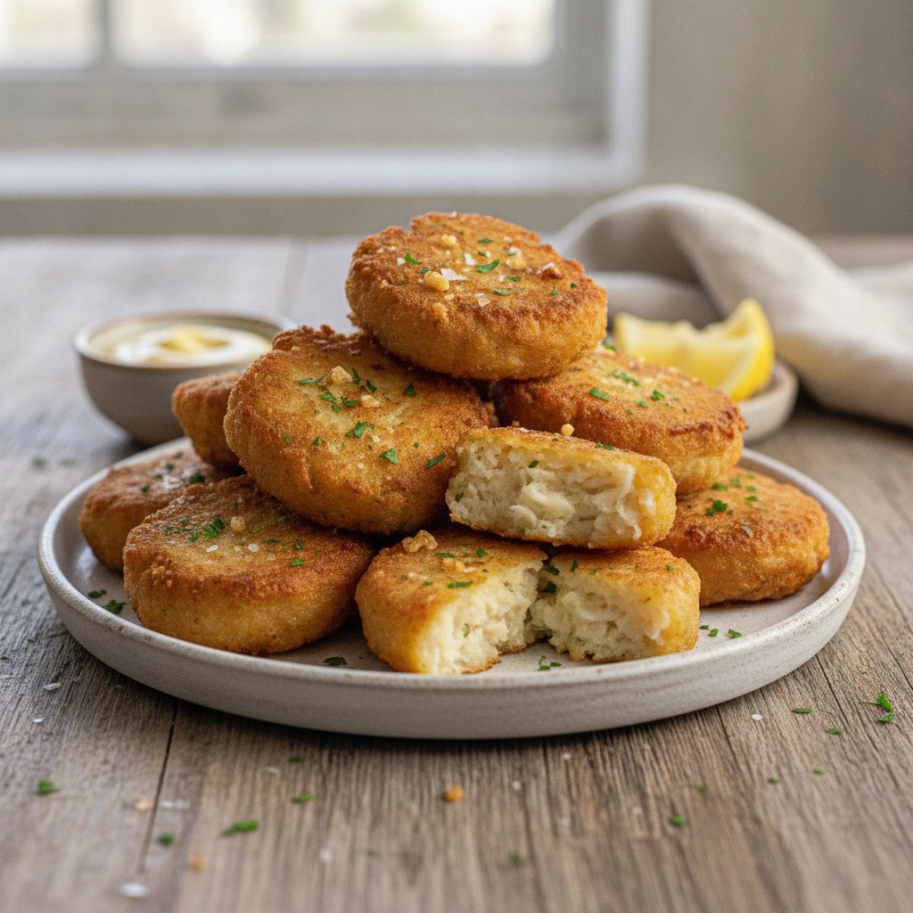 Fried Salt Cod Fritters (Low-Calorie)