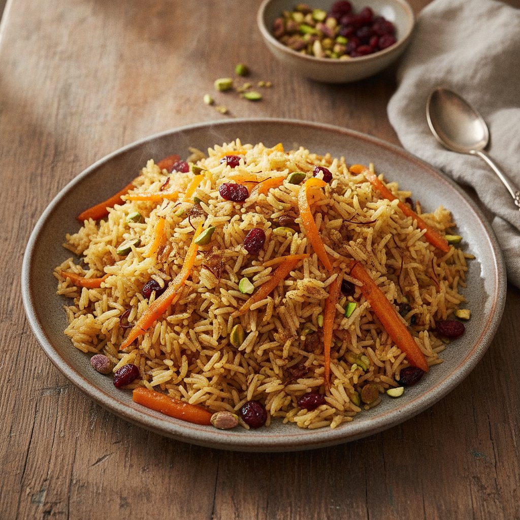 Jeweled Rice with Carrots and Orange Peel (Dairy-Free)