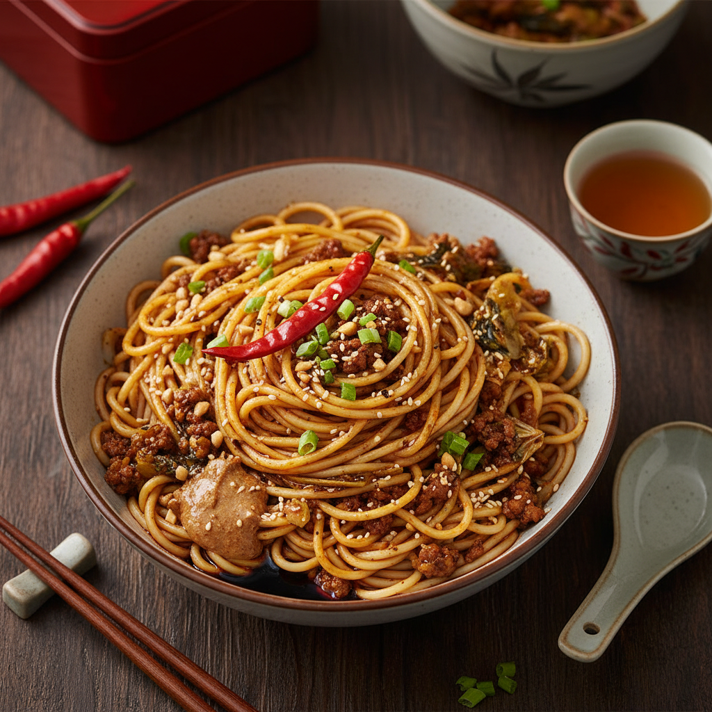 Spicy Sesame Noodles with Pork — Sichuan Dan Dan Noodles