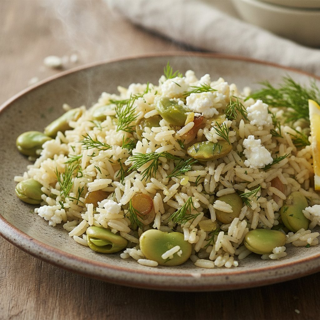 Herbed Rice with Fava Beans and Dill (Gluten-Free)