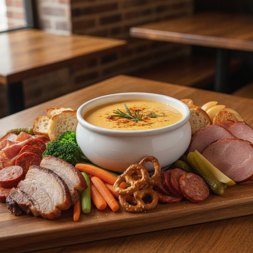 Beer Cheese Fondue Charcuterie Board