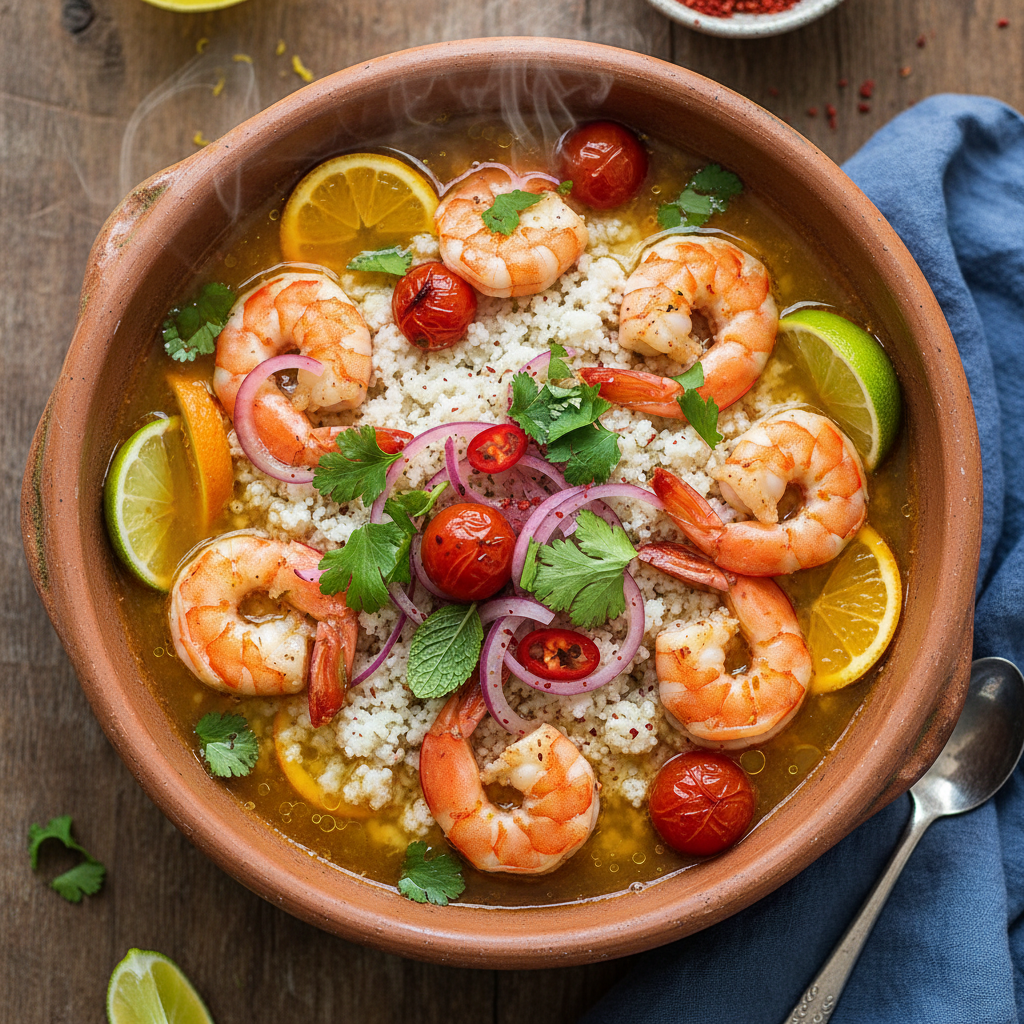 Citrus Shrimp Broth Bowl - Attieke Encebollado