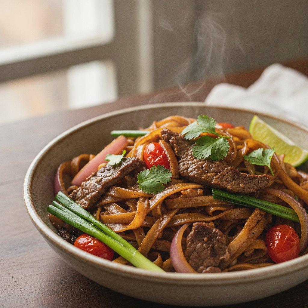 Stir-Fried Rice Noodles with Beef