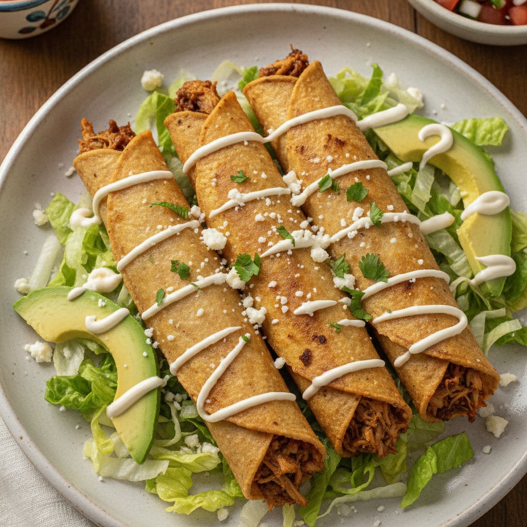 Crispy Chicken Rolled Tacos
