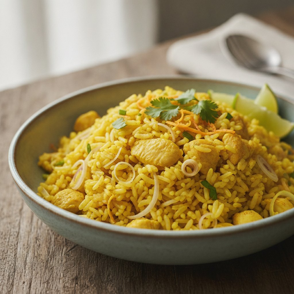 Southern Thai Yellow Rice With Chicken (Low-Calorie)