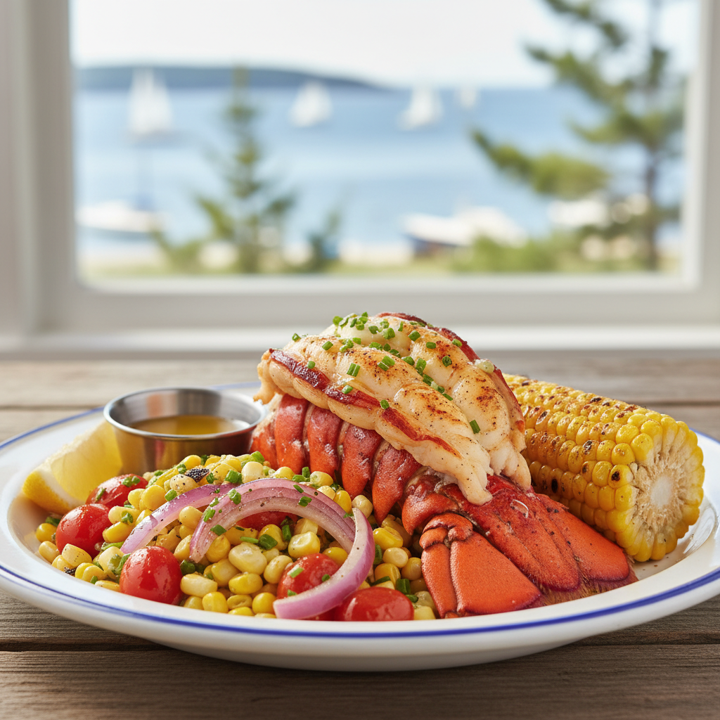 Maine Grilled Lobster Tail Corn Plate