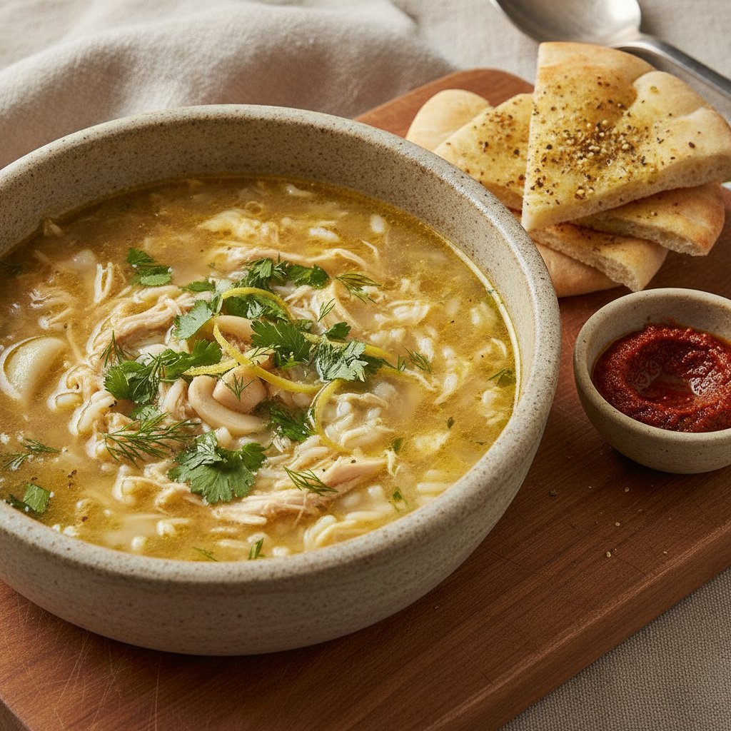 Garlic Lemon Chicken Soup