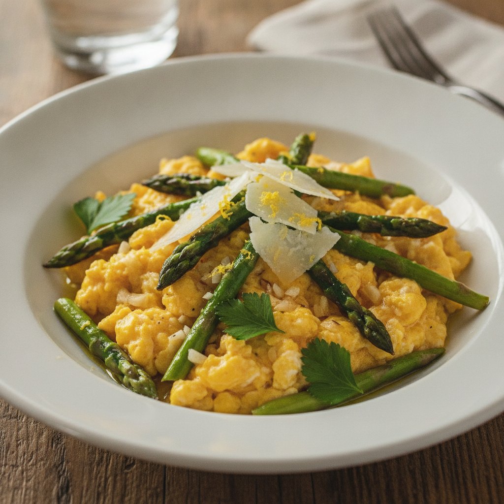 Scrambled Eggs with Asparagus (Low-Calorie)