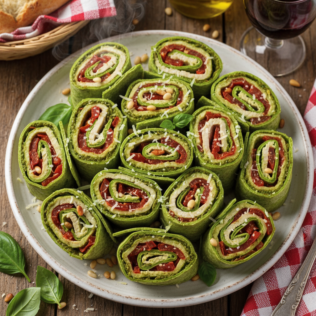 Turkey Pesto Tomato Roll-Ups
