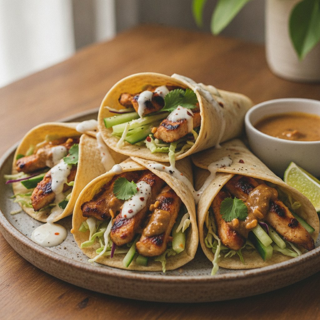 Thai Chicken Satay Wraps (Keto)