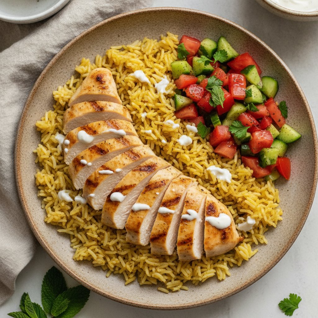 Chicken and Rice Platter (Low-Calorie)