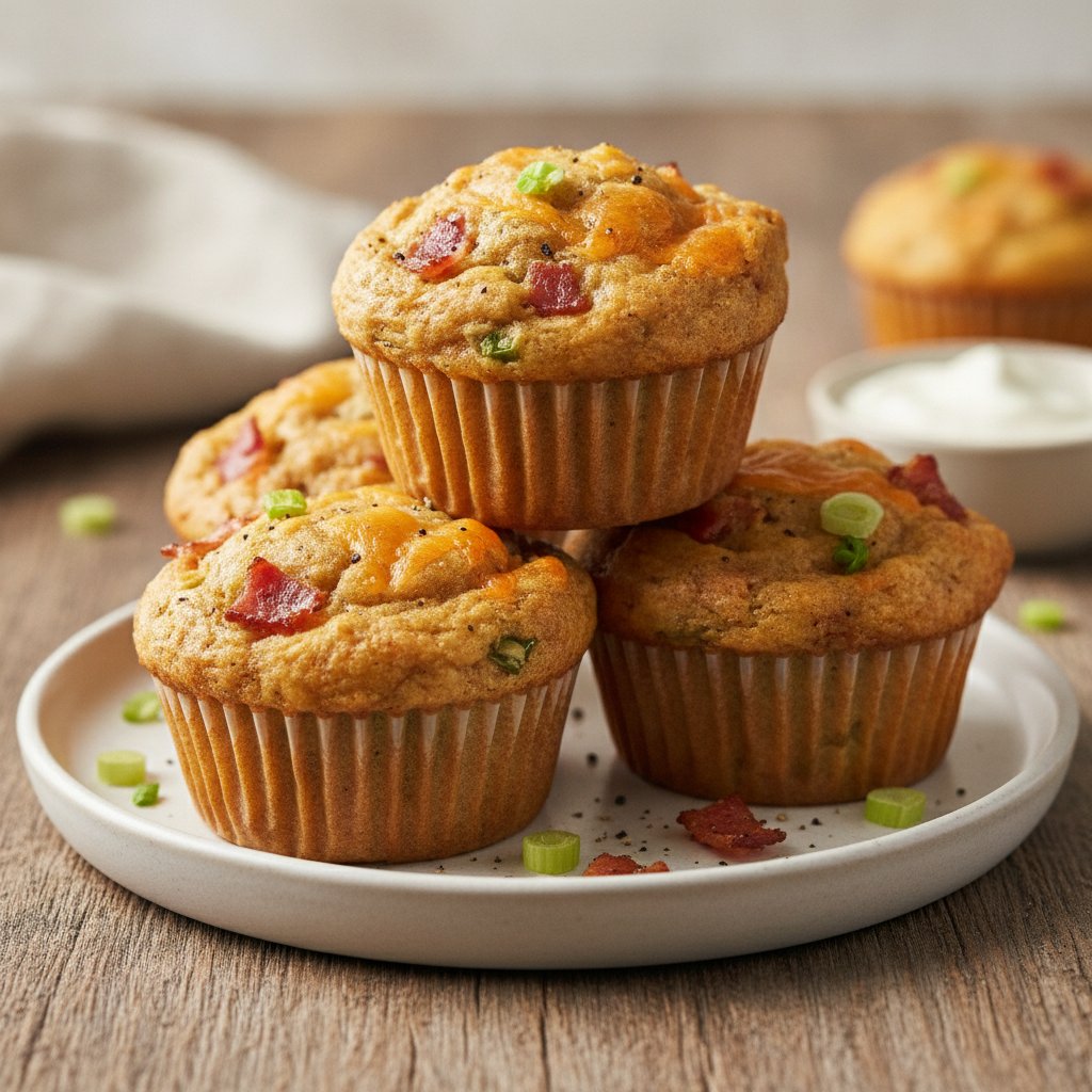 Bacon Cheddar Savoury Muffins (Keto)