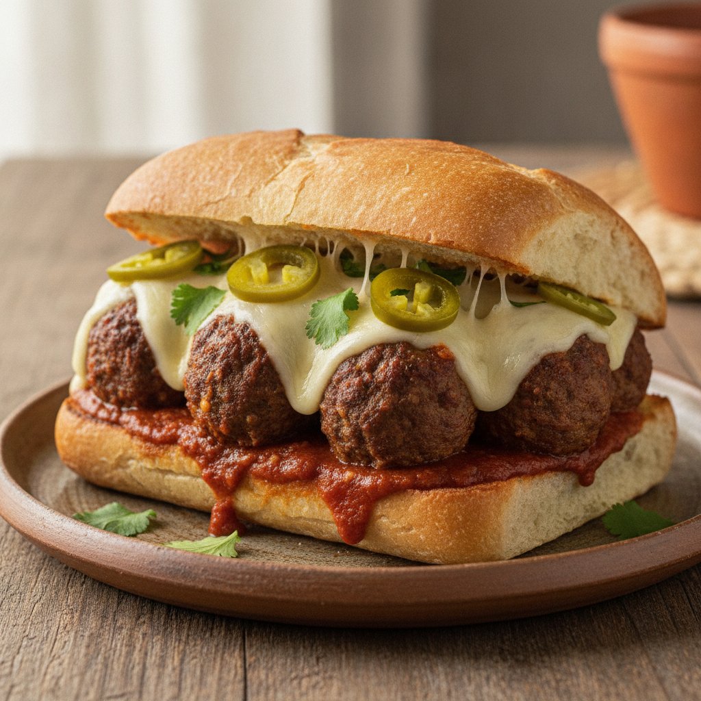 Mexican Meatball Sandwich