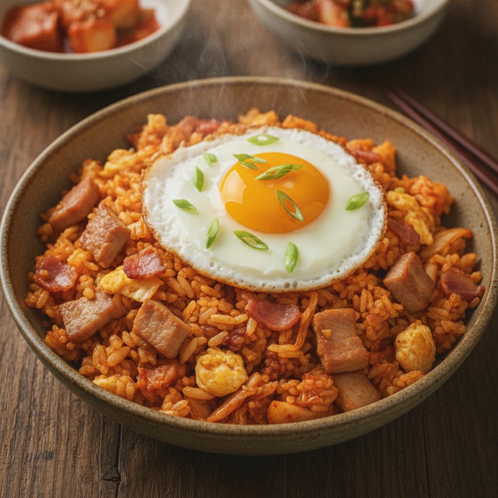 Korean Fried Rice with Fermented Cabbage (High-Protein)