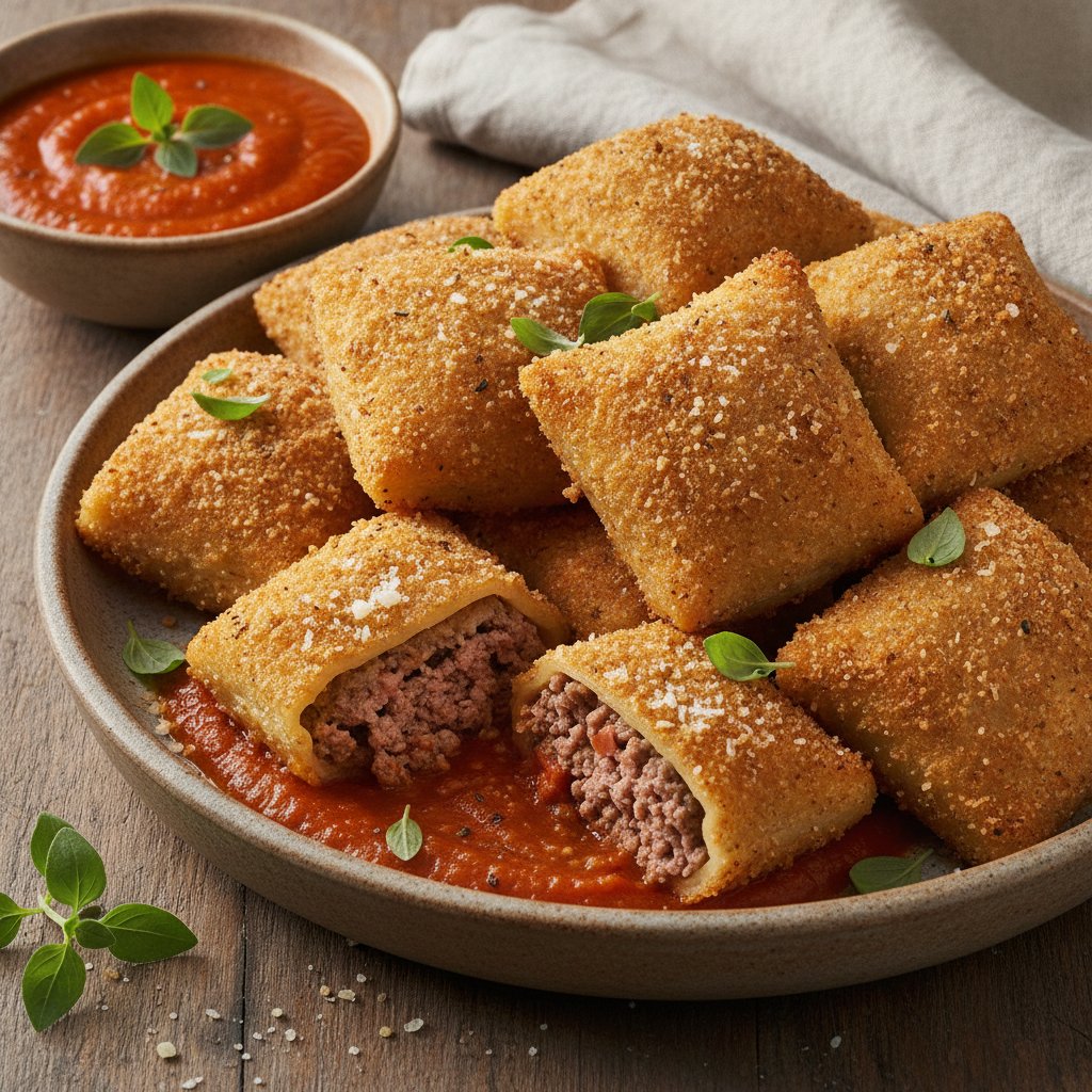 Fried Stuffed Pasta Pockets (Low-Calorie)