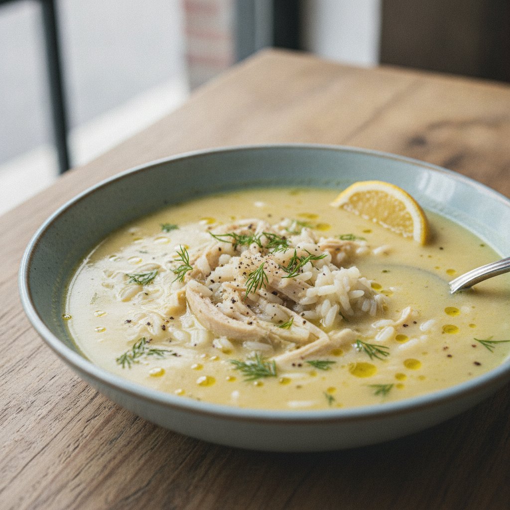 Greek Lemon Chicken Soup with Rice