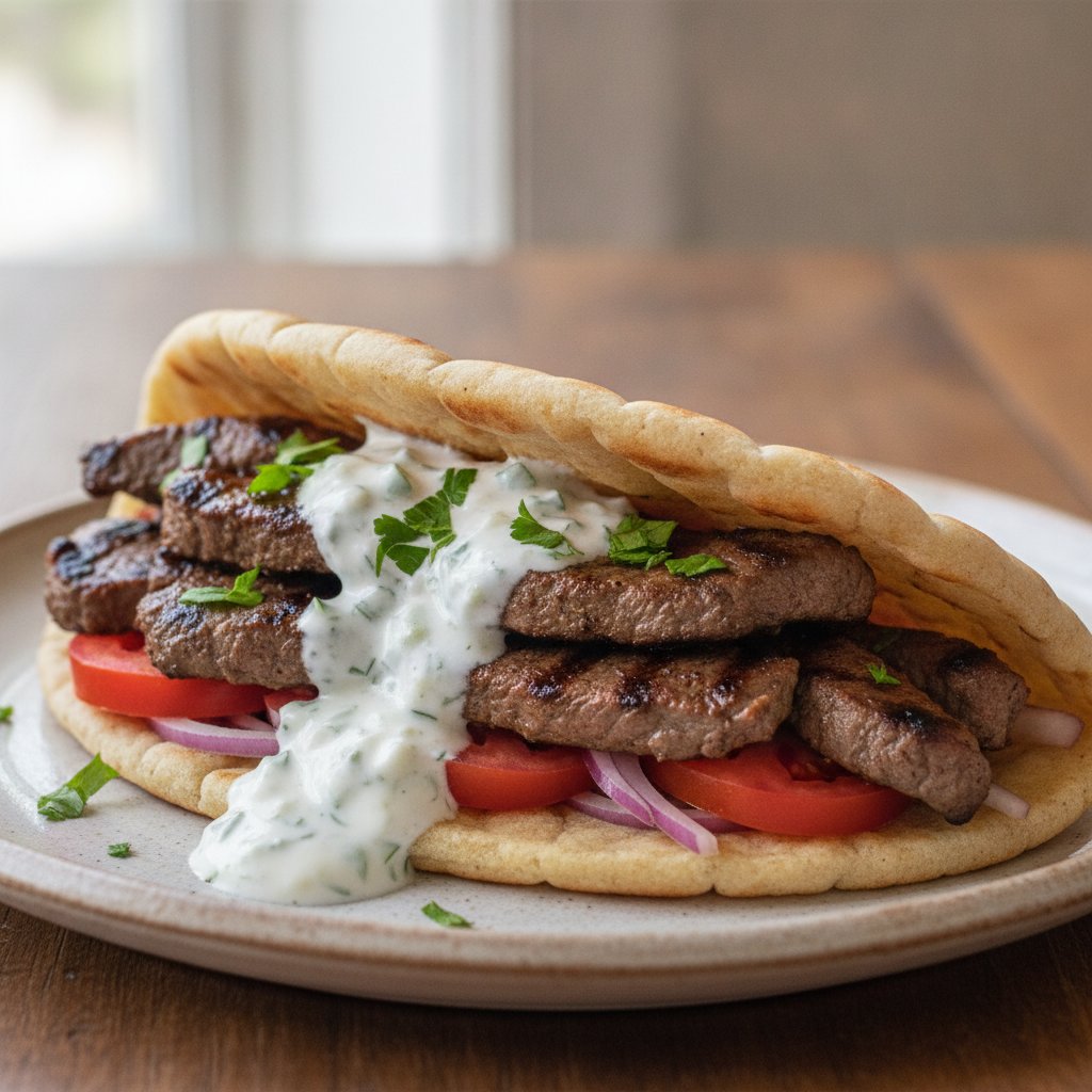 Grilled Beef Skewer Wrap