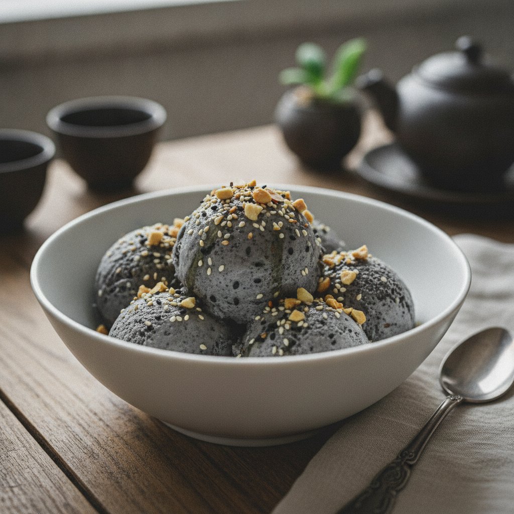 Black Sesame Protein Ice Cream