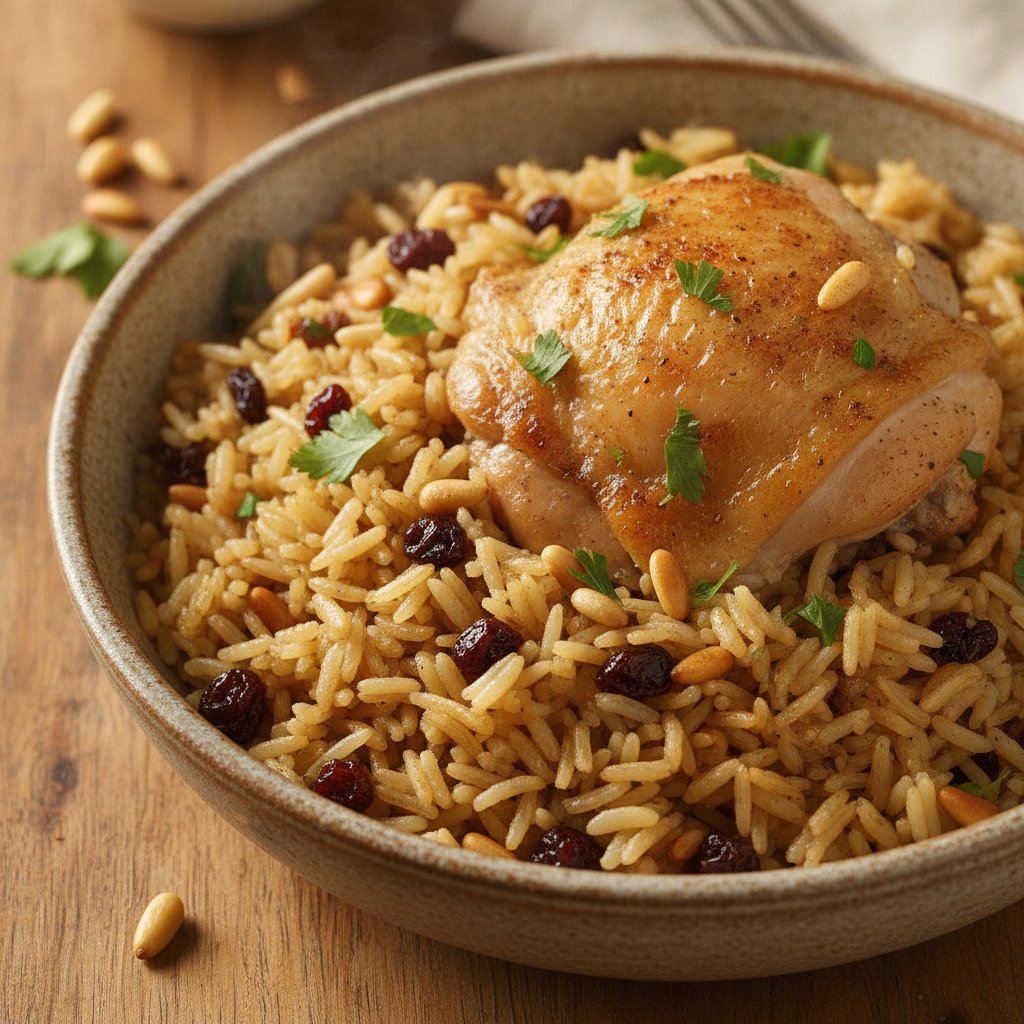 Rice Pilaf with Currants and Pine Nuts