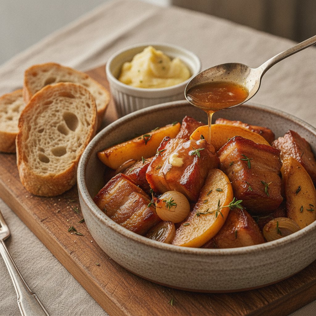 Baked Pork Belly with Apples