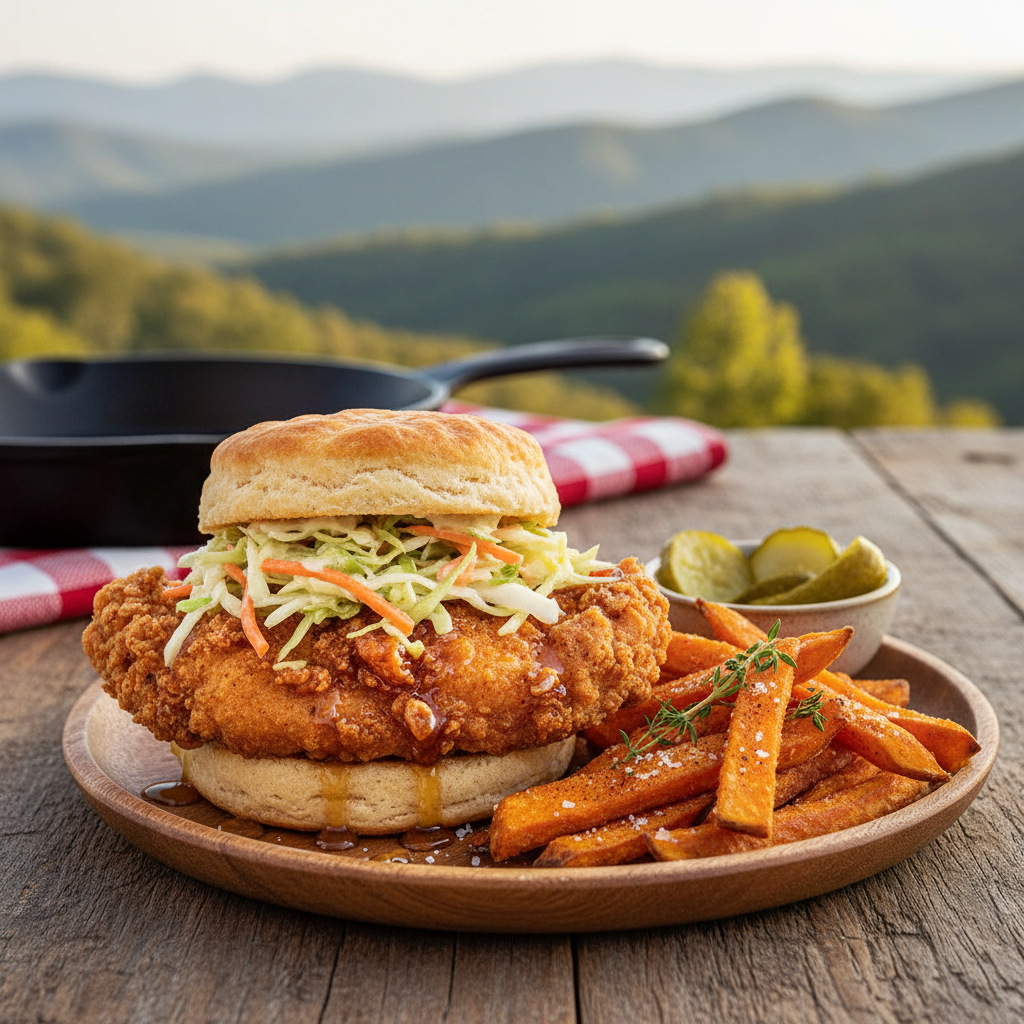 Appalachian Fried Chicken Sandwich Plate