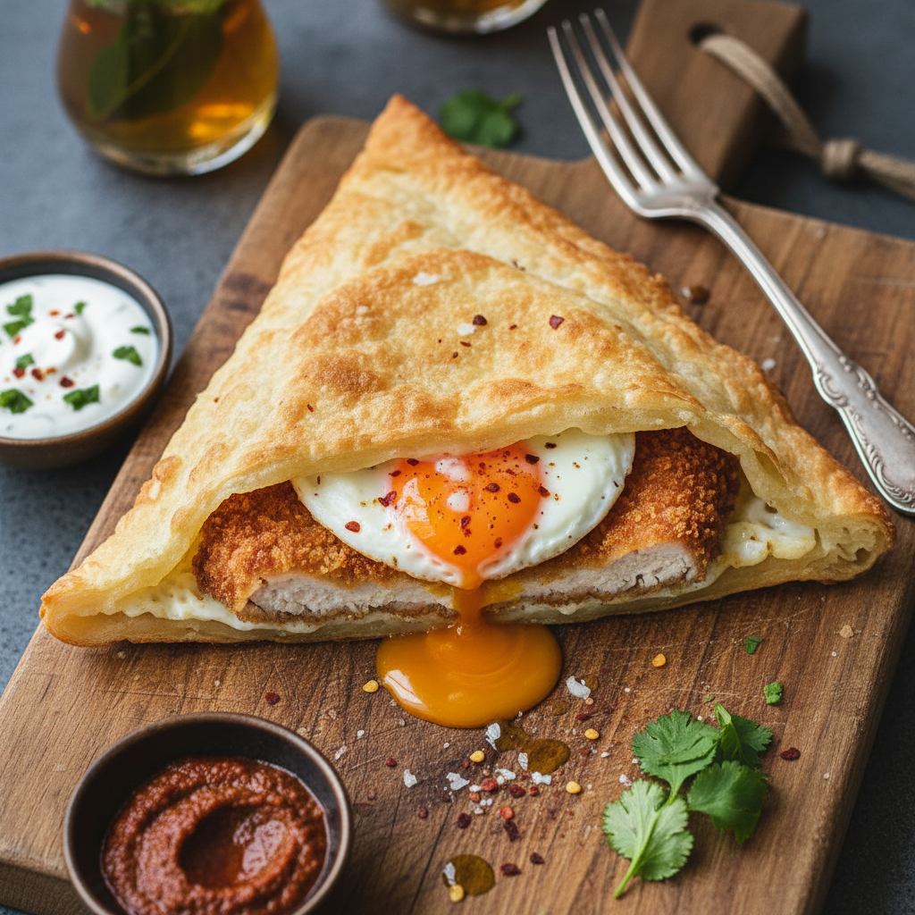 Crispy Egg-Filled Chicken Cutlet — Crispy Egg-Wrapped Katsu Chicken - Brik Katsu