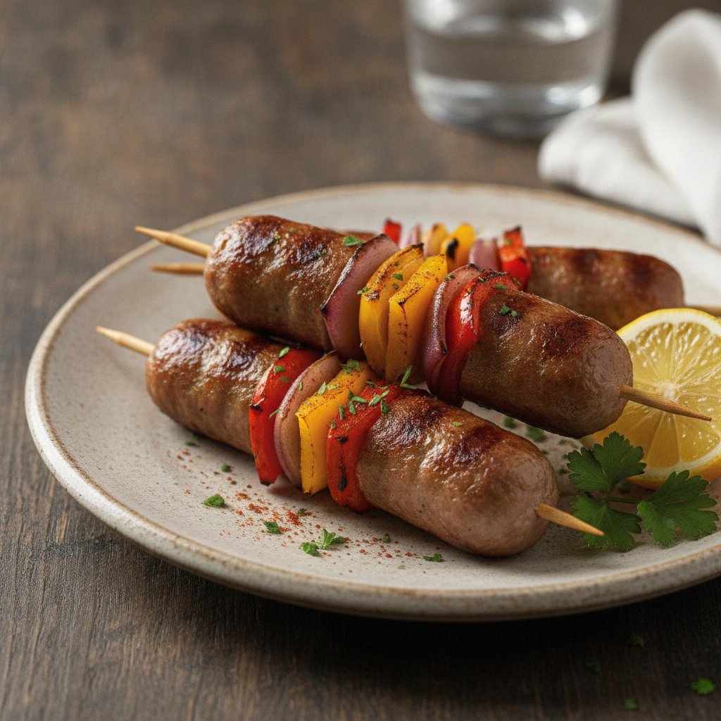 Grilled Spanish Sausage Skewer (Low-Calorie)
