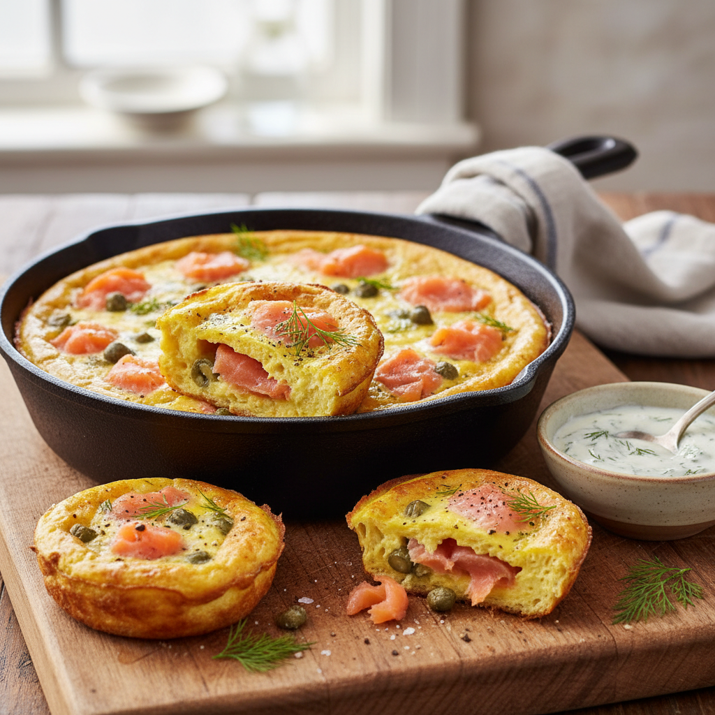Baked Smoked Salmon and Dill Egg Bites