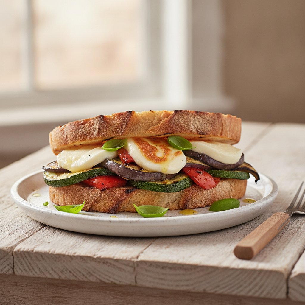 Grilled Vegetable and Cheese Sandwich (Low-Calorie)